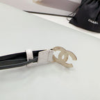 CC 30MM BELT IN WHITE EMBROIDERED CALFSKIN METAL HARDWARE