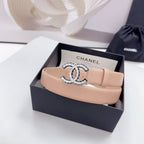 CC 30MM BELT IN DESERT SAND CALFSKIN METAL HARDWARE