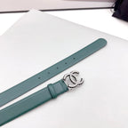 CC 30MM BELT IN GREEN FOREST CALFSKIN METAL HARDWARE