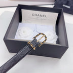 CC BELT 20 MM IN BLACK CALFSKIN GOLD HARDWARE