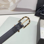 CC BELT 20 MM IN BLACK CALFSKIN GOLD HARDWARE