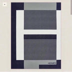 H RIVIERA BLANKET 200 CM IN NAVY BLUE WOOL AND CASHMERE 136856