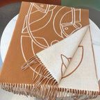 CASAQUE ENTRELACS EQUESTRES 190 CM SCARF IN COPPER BROWN CASHMERE