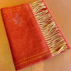 UNIE BRODEE GM MUFFLER IN SCARLET RED CASHMERE