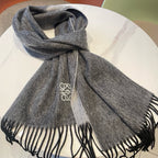 SCARF 180 CM IN MO GRAY CASHMERE AND WOOL 403756