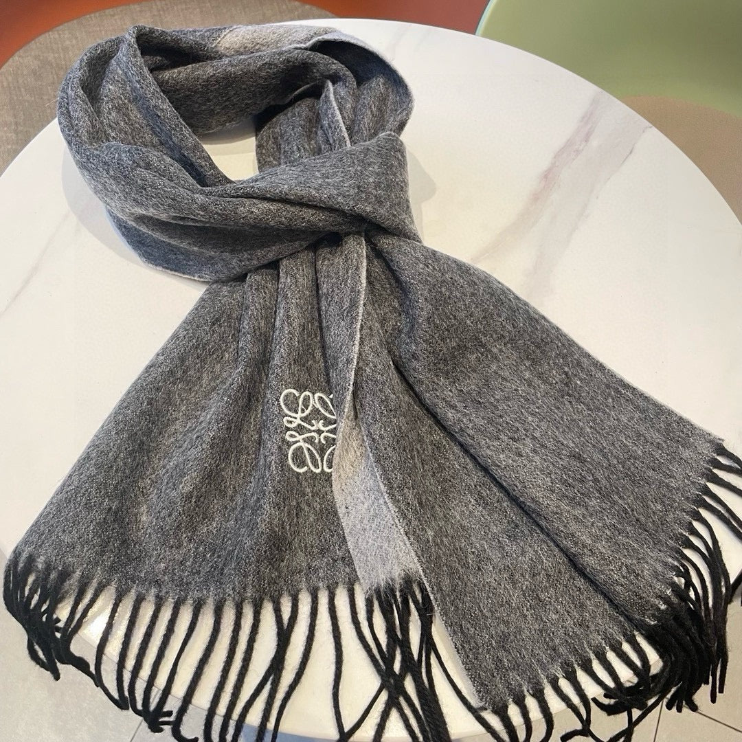 SCARF 180 CM IN MO GRAY CASHMERE AND WOOL 403756