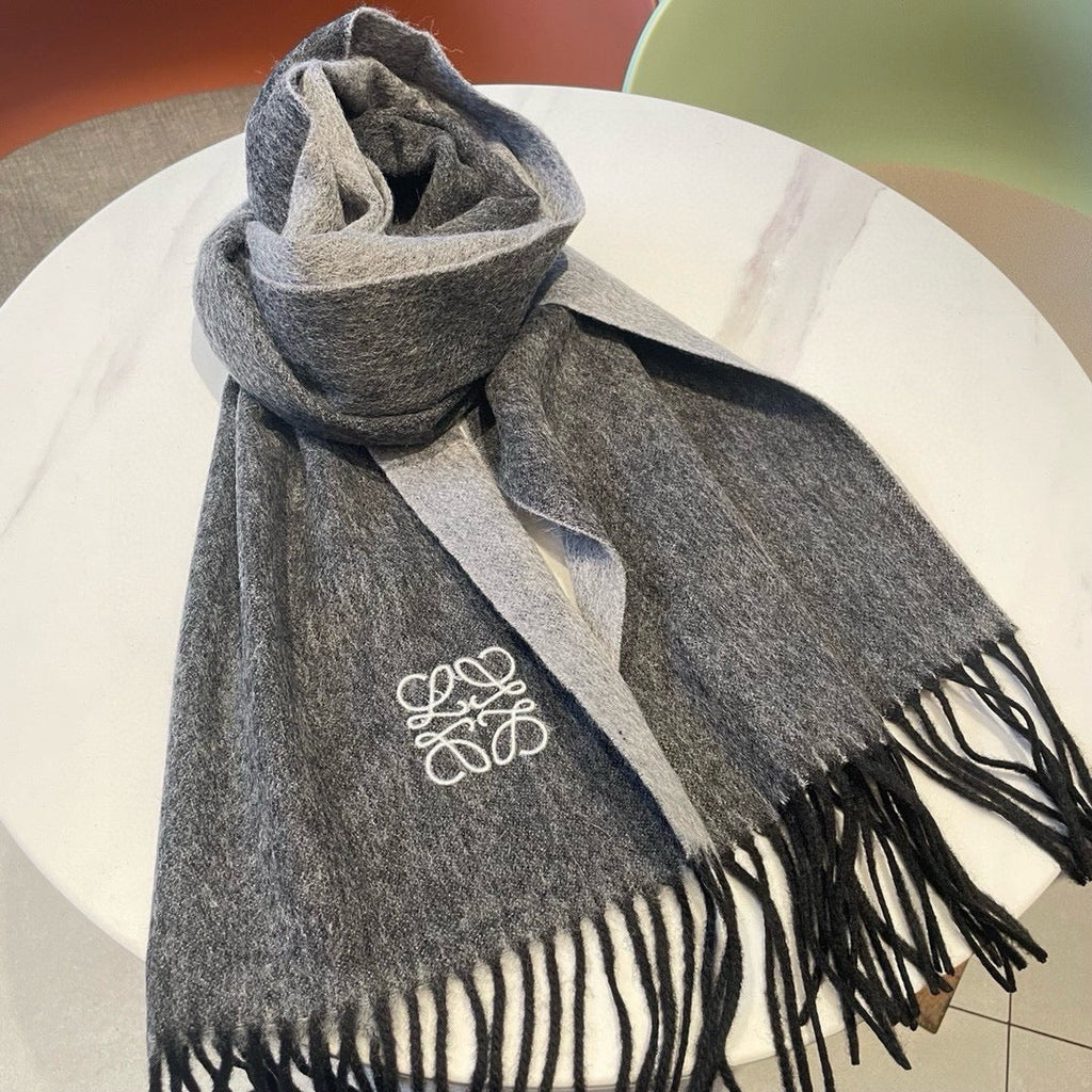 SCARF 180 CM IN MO GRAY CASHMERE AND WOOL 403756