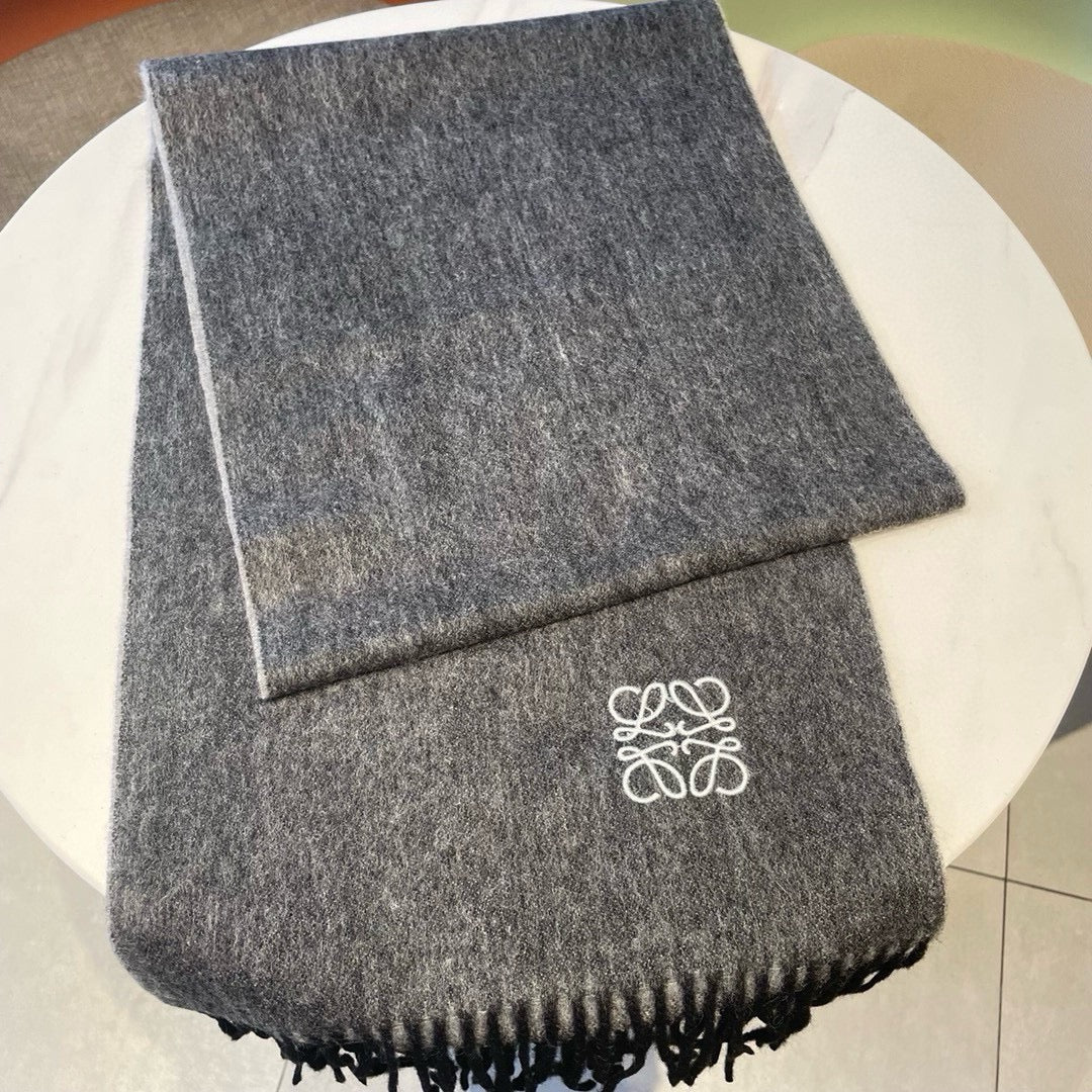 SCARF 180 CM IN MO GRAY CASHMERE AND WOOL 403756