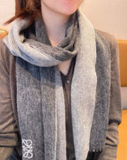 SCARF 180 CM IN MO GRAY CASHMERE AND WOOL 403756