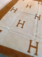 TIGRE BAYADERE BLANAVALON III THROW BLANKET IN CAMEL BROWN CASHMERE 407143