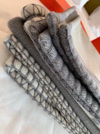 TIGRE BAYADERE BLANAVALON III THROW BLANKET IN LIGHT GRAY CASHMERE 407144