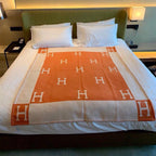 TIGRE BAYADERE BLANAVALON III THROW BLANKET IN SPANISH ORANGE CASHMERE 407145