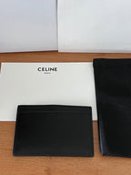 TRIOMPHE 10B703 Card Holder Black Cowhide Leather
