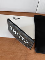CELINE 25S CARD HOLDER 10 IN BROWN TRIOMPHE CANVAS WITH CELINE PRINT