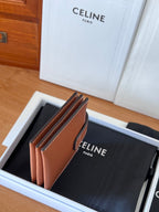 ACCORDEON 10N843 Card Holder Brown Grain Cowhide GHW