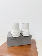 BALENCIAGA 25S ALASKA ANKLE BOOTS IN WHITE SUEDE AND LAMBSKIN