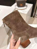 CELINE 25S CHELSEA BOOTS CLASSIC 45MM IN DARK BROWN SUEDE