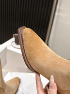 CELINE 25S CHELSEA BOOTS CLASSIC 45MM IN LIGHT BROWN SUEDE