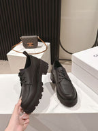 CELINE 25S THICK SOLED LOAFERS 50MM IN BLACK CALFSKIN