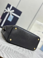 PRADA 25S GALLERIA LARGE BAG 32 IN BLACK CALFSKIN GOLD HARDWRE