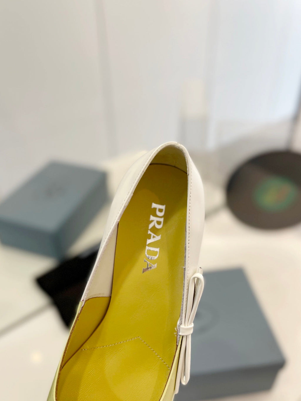Pra Pump 45 Square Sole Vanilla White Patent Leather