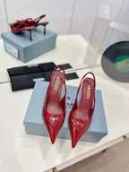 Pra Slingback Pumps 75 Red Patent Leather
