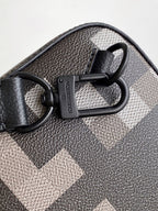 Lv Avenue Slingbag Black Damoflage Black Canvas- Black Metal