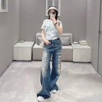 DIOR 25S RIPPED WIDE-LEG PANTS 705
