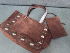 Valentino Garavani tote dark brown suede 555249