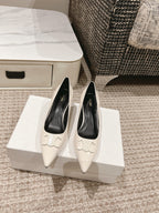 HIGH PUMP 5 CM IN WHITE PATENT CALFSKIN