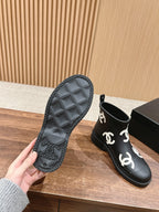 CC RAIN BOOTS BLACK TPU WITH WHITE LOGO