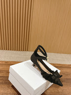 DIOR ADIORABLE HIGH HEEL 25S IN BLACK FABRIC WITH PEARL DETAILING