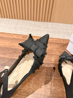 DIOR ADIORABLE HIGH HEEL 25S IN BLACK FABRIC WITH PEARL DETAILING