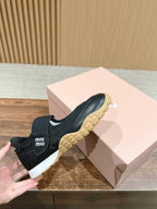BALLET SHOES IN BLACK LAMBSKIN AND FABRIC ANTI-SLIP RUBBER SOLE