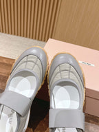 BALLET SHOES IN GRAY LAMBSKIN AND FABRIC ANTI-SLIP RUBBER SOLE