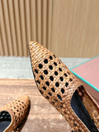 LP POINTED-TOE BALLET FLATS 25S IN LIGHT BROWN LAMBSKIN