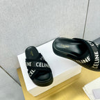 BLOCK SLIDE CROSS-STRAP IN BLACK MESH NYLON AND TEXT WITH JACQUARD