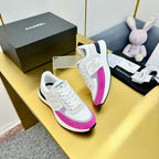 CLASSIC TRAINER IN GREY MIX BRIGHT PINK MERCERIZED VELVET