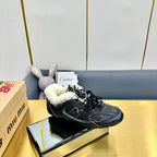 MIUXNB 530 SNEAKERS IN BLACK CALFSKIN SHEARLING