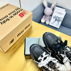 MIUXNB 530 SNEAKERS IN BLACK CALFSKIN SHEARLING