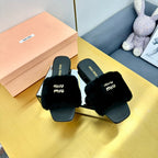 BLACK SLIPPERS LAMB FUR
