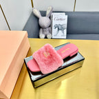 PINK SLIPPERS LAMB FUR