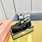 T-STRAPS SLINGBACK PUMPS IN BLACK SMOOTH LAMBSKIN