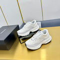 DAD SNEAKER IN WHITE LAMBSKIN AND SUEDE