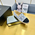 CC ESPADRILLES PLATFORM IN BLUE MIX BLACK FABRIC