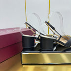 GG HIGH SLINGBACK 65 IN BLACK LAMBSKIN WITH GOLD HARDWARE