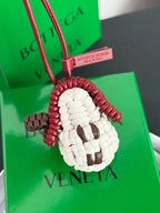 Bottega Veneta House Charm Red White Lambskin
