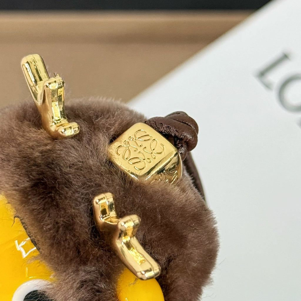 Loewe Puzz Little Elf Reindeer Charm Brown Yellow Wool