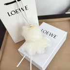 Loewe Snow Bunny Charm White Shearling and Acetate