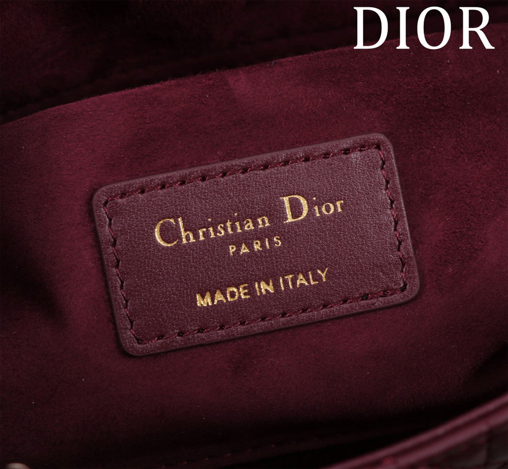 medium lady d-joy 26 burgundy lambskin